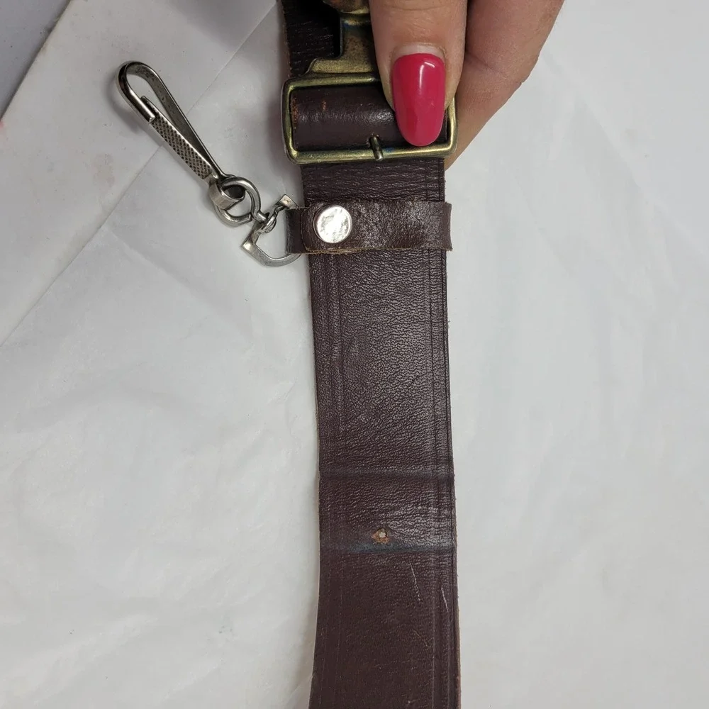 Vintage ACT Scouts Australia Belt Buckle 1981-1991 Be Prepared Brown‎ Leather 32